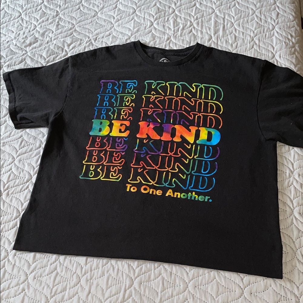 Black 'Be Kind' Graphic Tee 100% Cotton